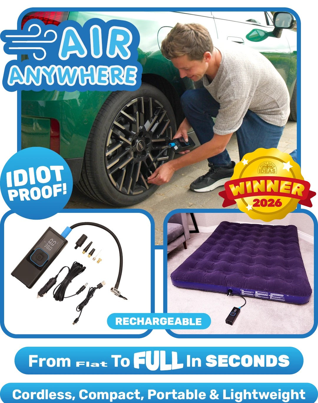 Portable Powerful Digital Air Compressor